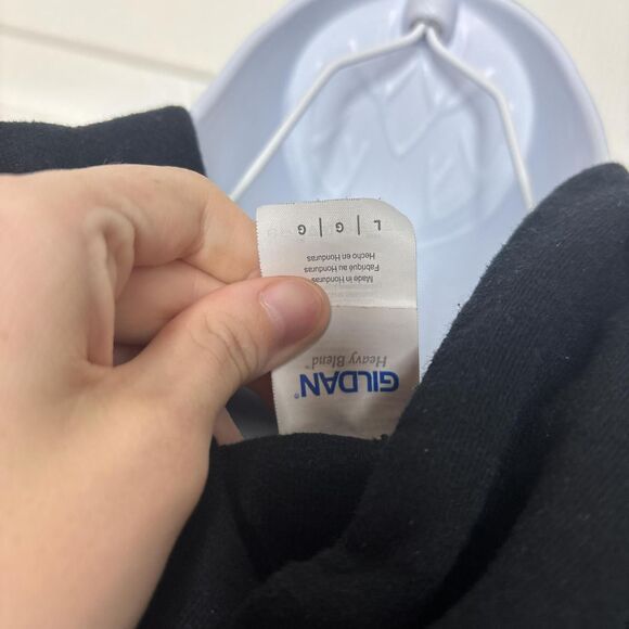 Gildan Heavy Blend Large Bulldogs Hoodie Black Glitter Graphic Pullover - Picture 4 of 4